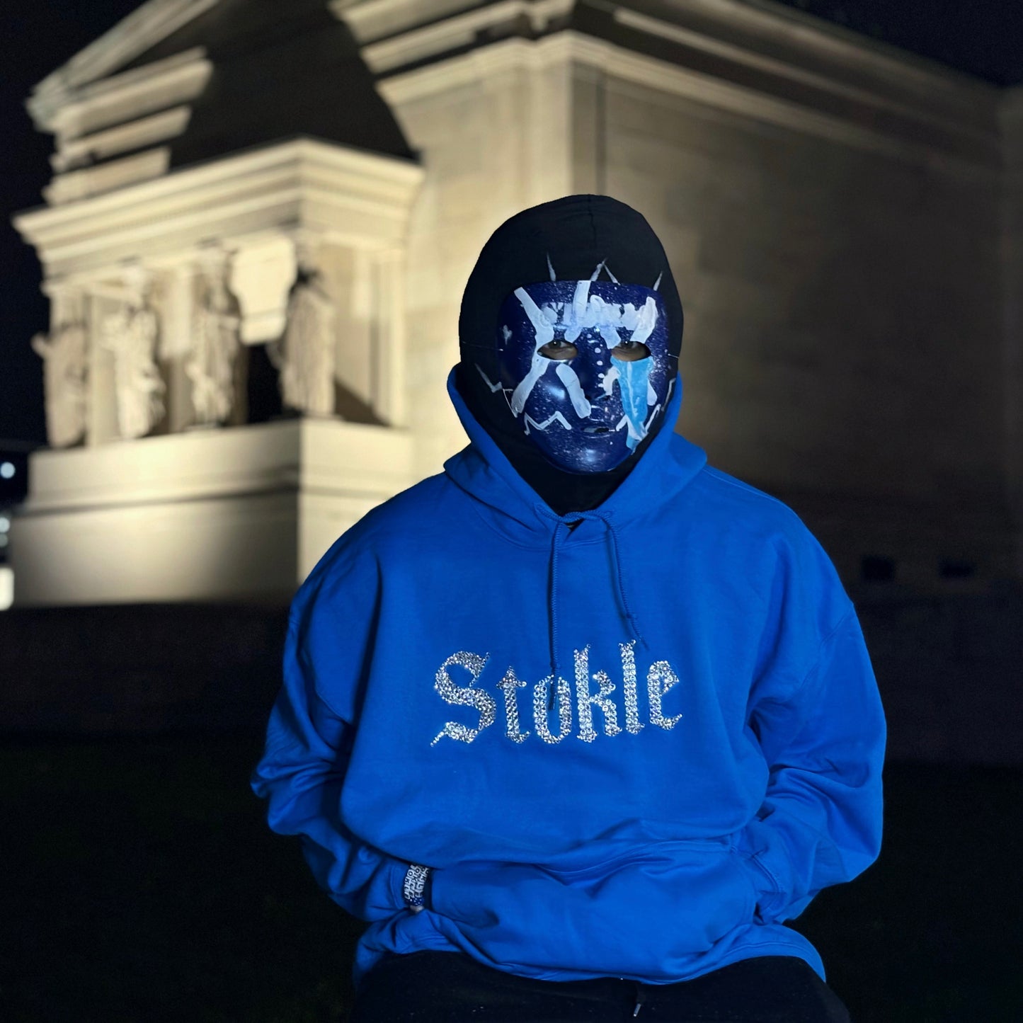 Stokle Diamond Hoodie- Blue